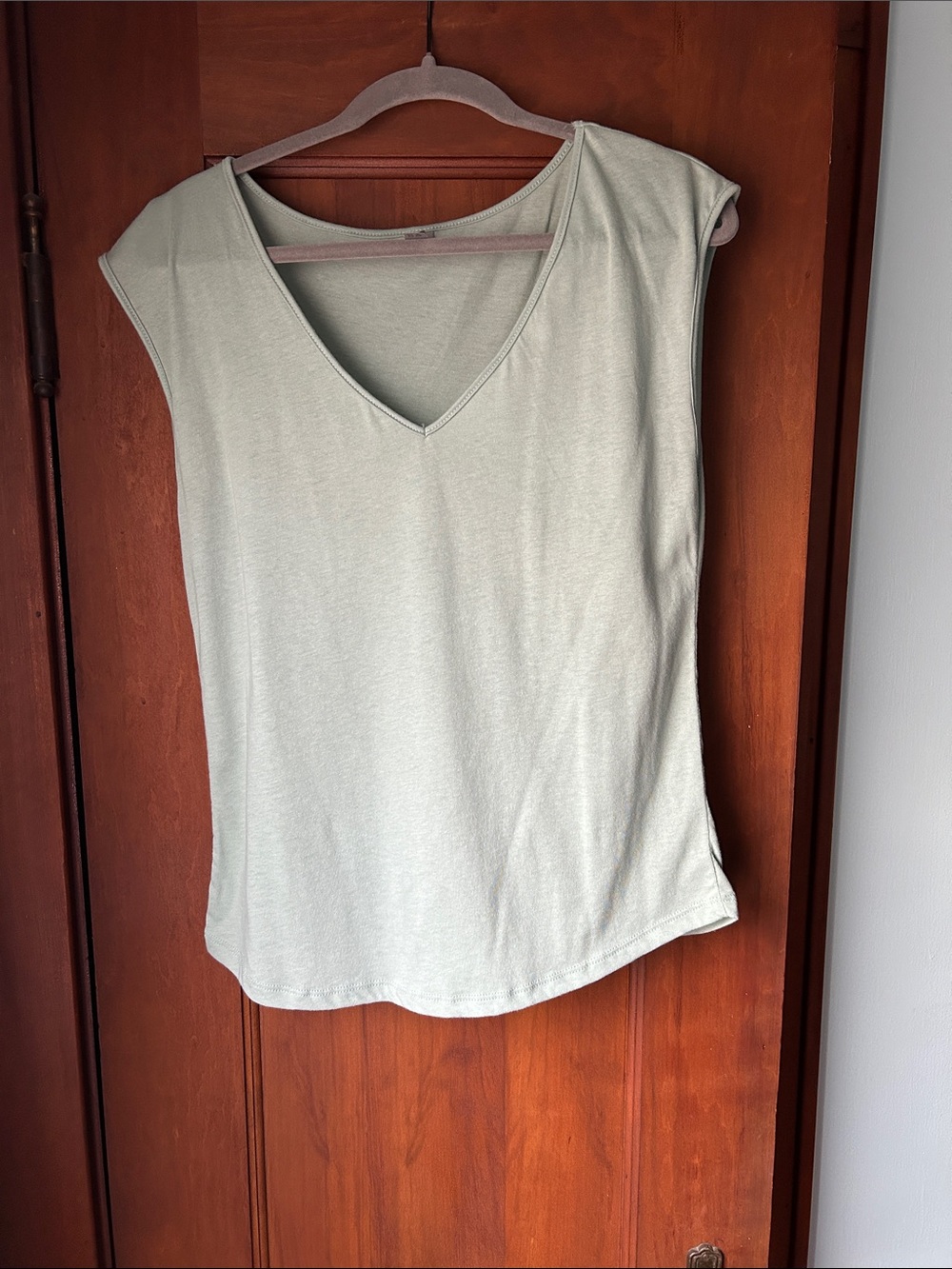 Next Level Apparel Light Sage V-Neck Cap Sleeve Tank